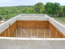 Picture of foundation dedicated to rainwater storage.