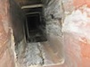 Combustion chimney from inside looking up at corrosion picture