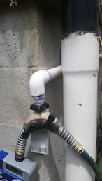Picture of large diameter plumbing for hose bibb.