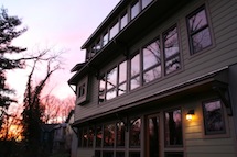 Passive solar design south elevation picture. Design by Deb Coleman. Built by Springtime Builders