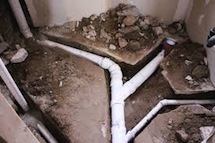 Floor slab renovation for waste plumbing picture