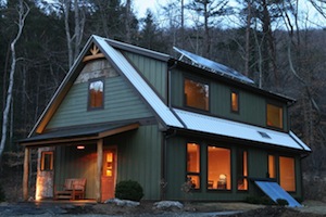 Passive Solar Design Plan, the Springtime Cottage. Photovoltaics and Solar Thermal are also pictured