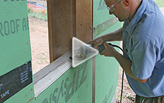 Picture of Window Rough Opening being prepped